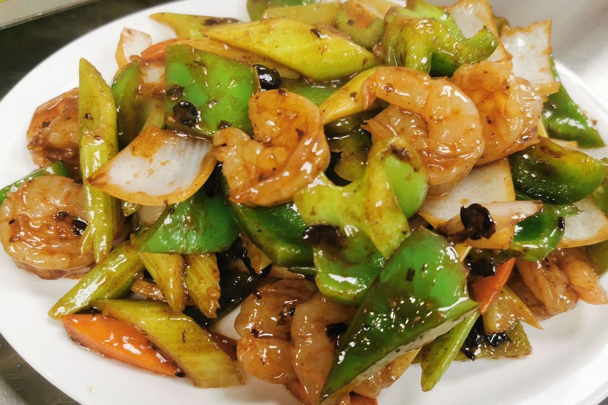 Prawns and Black Bean Sauce