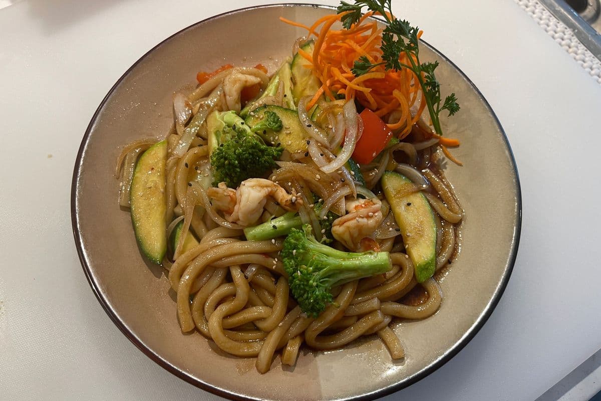 Pan-Fried Seafood Udon Noodles