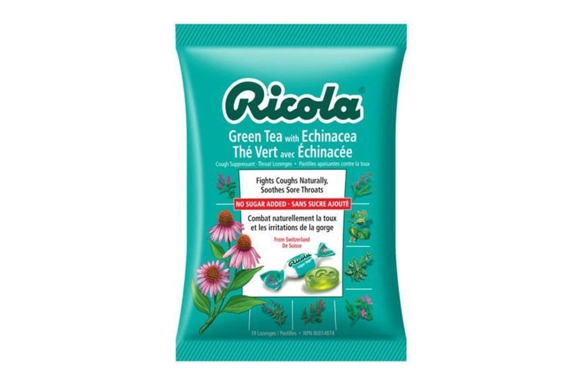 Ricola Green Tea with Echinacea Cough Suppressant Throat Drops Sugar Free (19 Count)