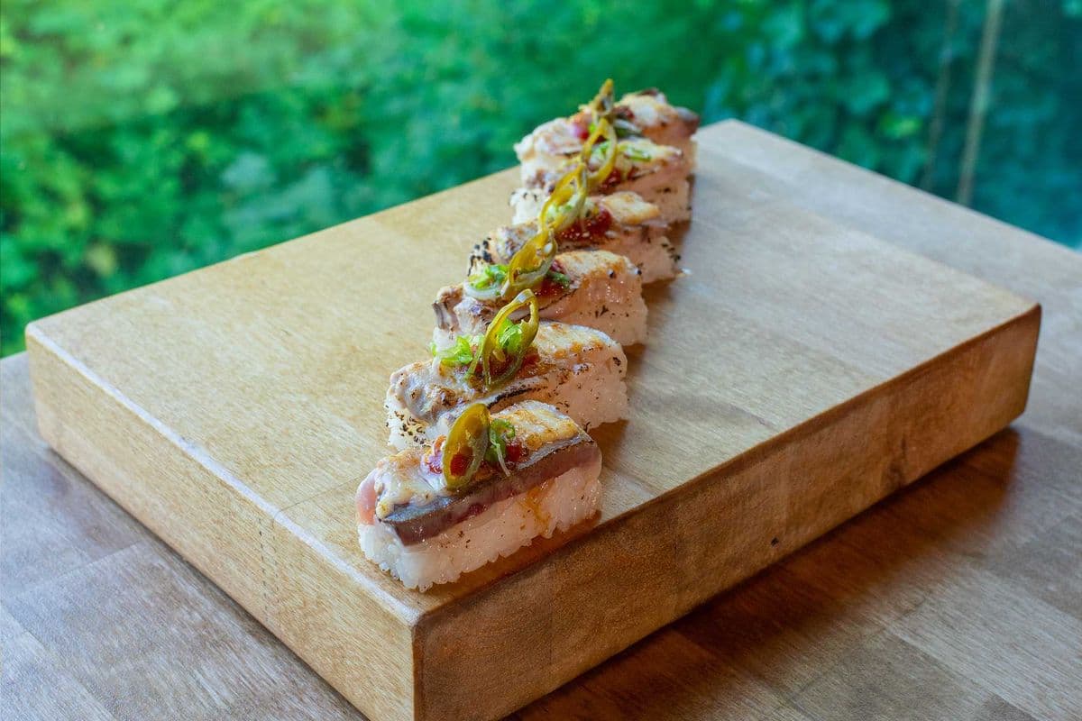 Barley Hamachi Oshi Sushi