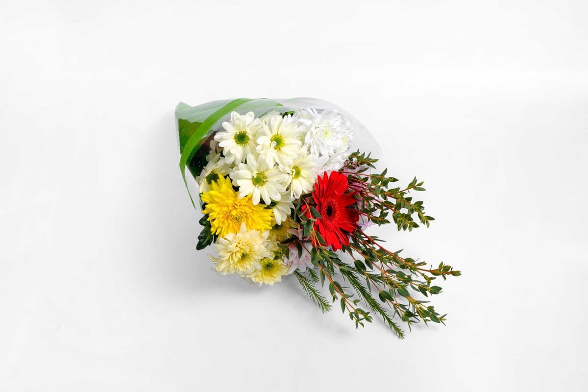 One Piece Rose, Gerbera, and Lily with Seven Seasonal Flowers