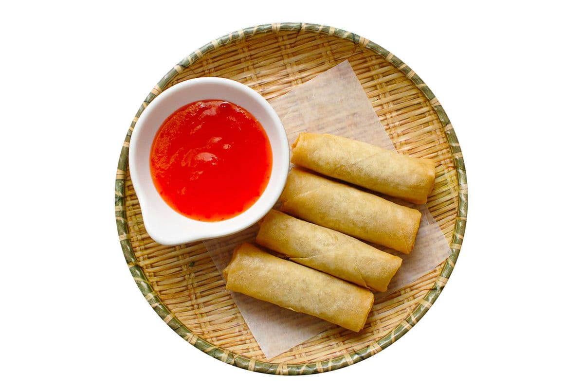 V1. Deep-Fried Vegetarian Spring Rolls (4 pcs)