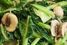 Chinese Broccoli and Mushrooms