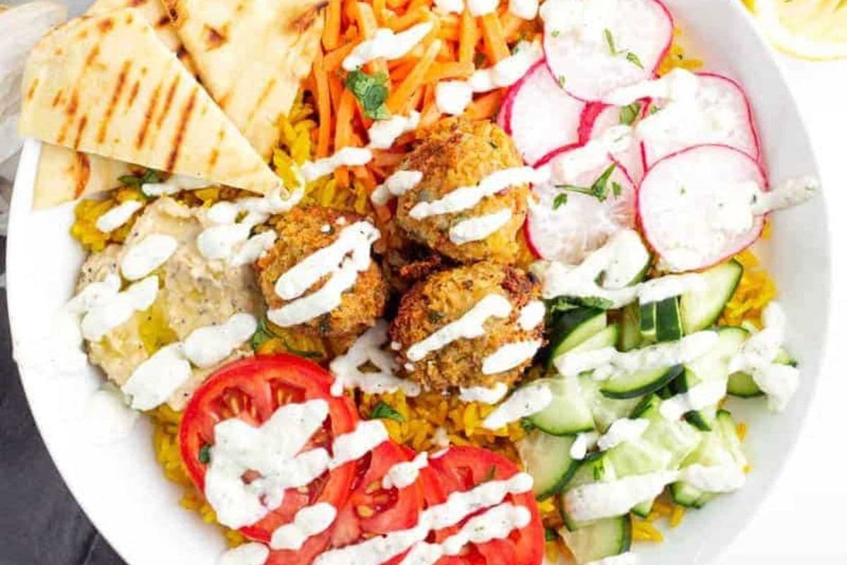 Falafel Rice with Salad