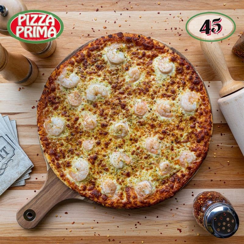 45. Pizza indulgente 10" spéciale aux crevettes / 10" Indulgent Shrimp Special Pizza