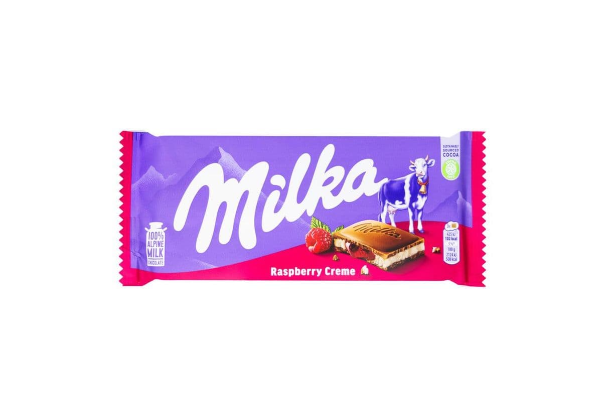 Milka Raspberry Creme Chocolate Bar (100 g)