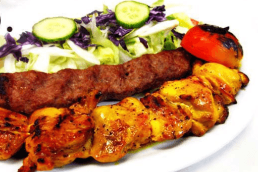 15. Vazari Kabob with Salad and Rice