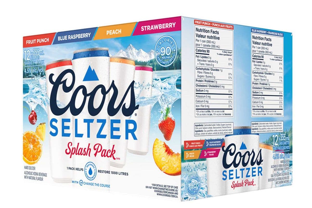 COORS SELTZER FRUIT SPLASH (12 PACK) (12 x 355ML CAN)