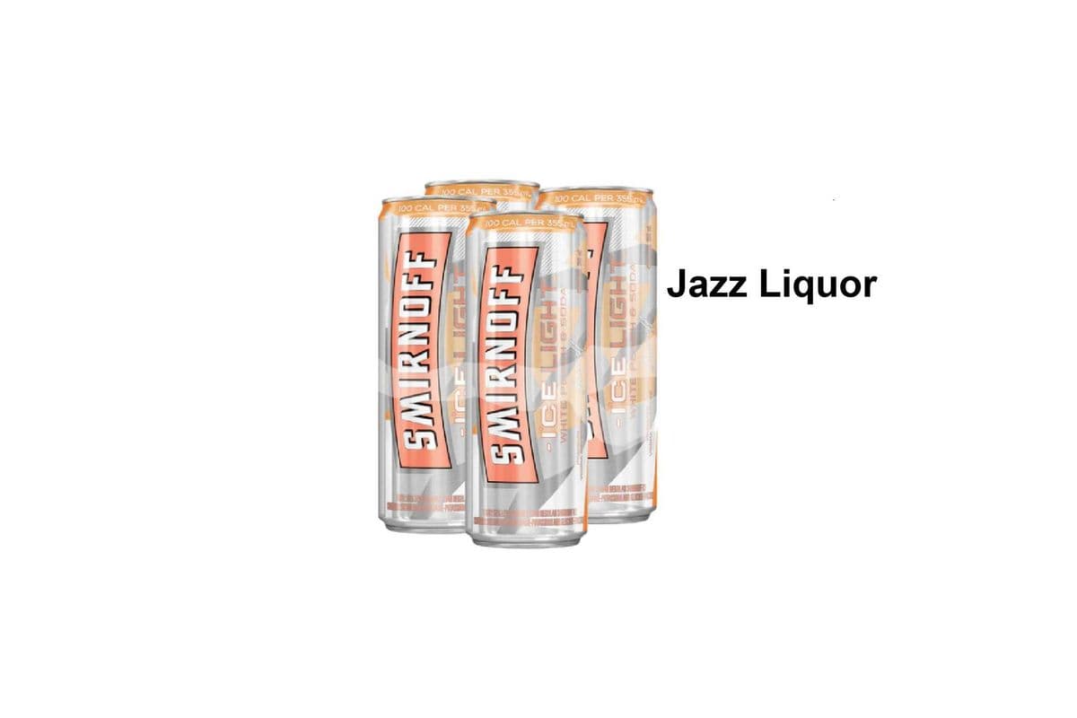 SMIRNOFF ICE LIGHT WHITE PEACH & SODA 4 CANS (1 x 4x355ML)