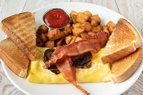 Mushroom, Bacon, and Cheese Omelette