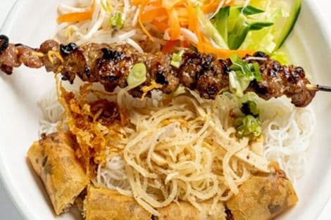 68. Grilled Pork, Shredded Pork, Spring Roll with Vermicelli - Bún Bì, Thịt Nướng, Chả Giò