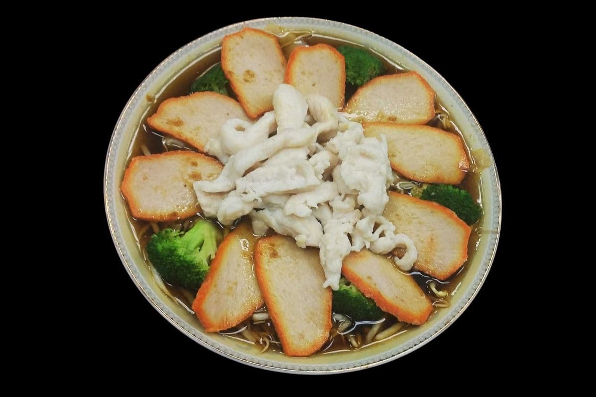 A11. Satay BBQ Pork, Chicken, and Wonton Vegetable Noodle Soup