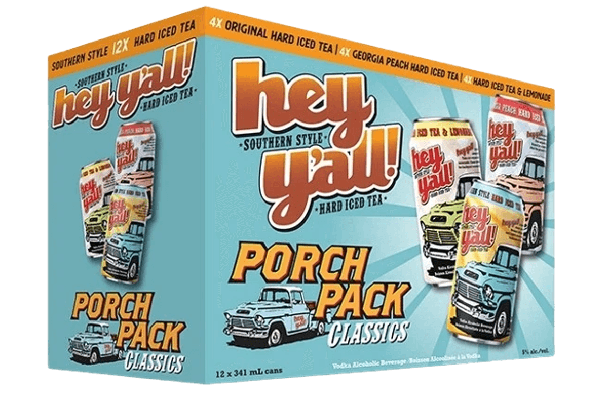 Hey Yall Hard Iced Tea Porch Pack Classics 341ml 12pk Can