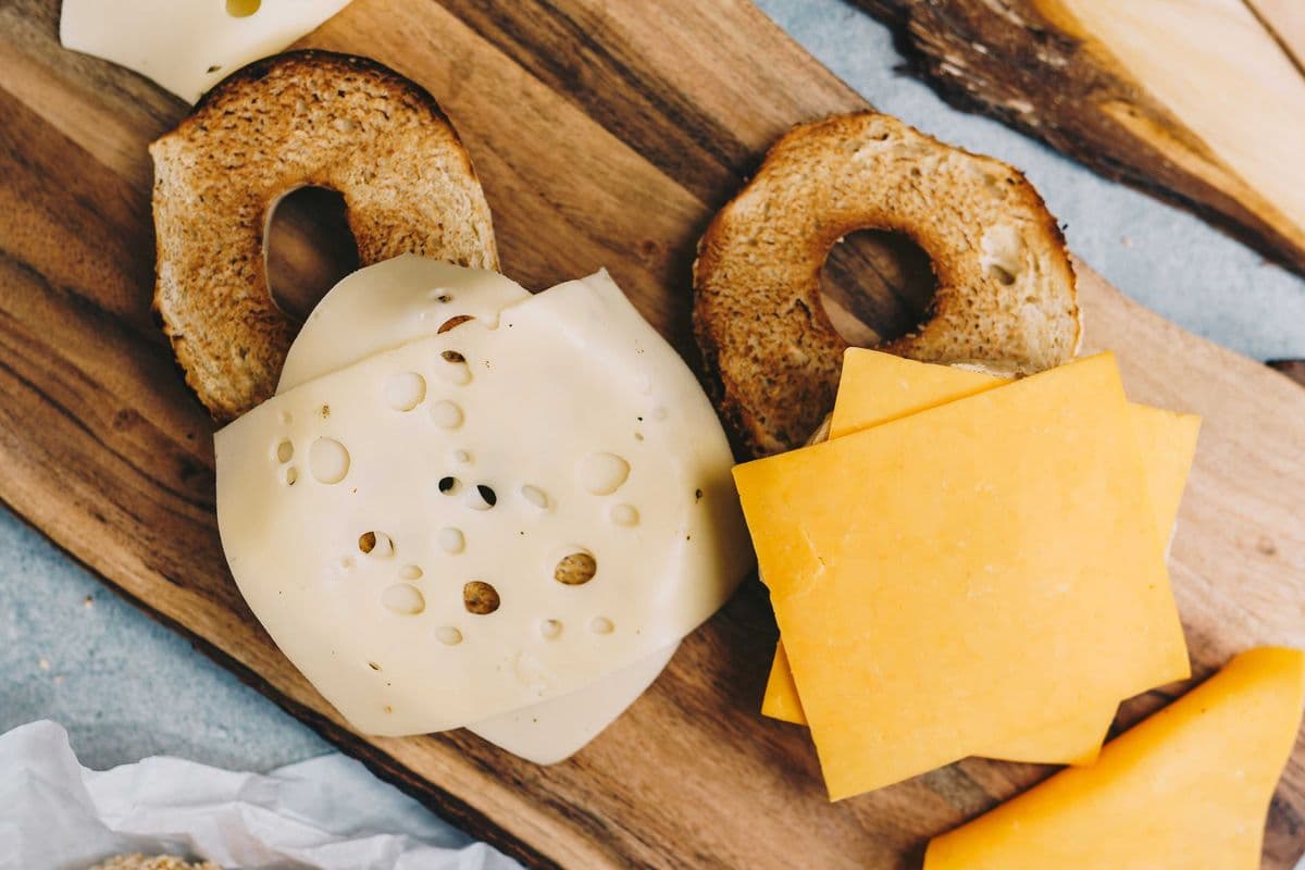 Bagel with Sliced Cheese