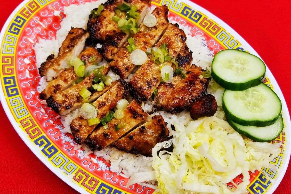 72. BBQ Chicken or BBQ Pork Chop with Rice