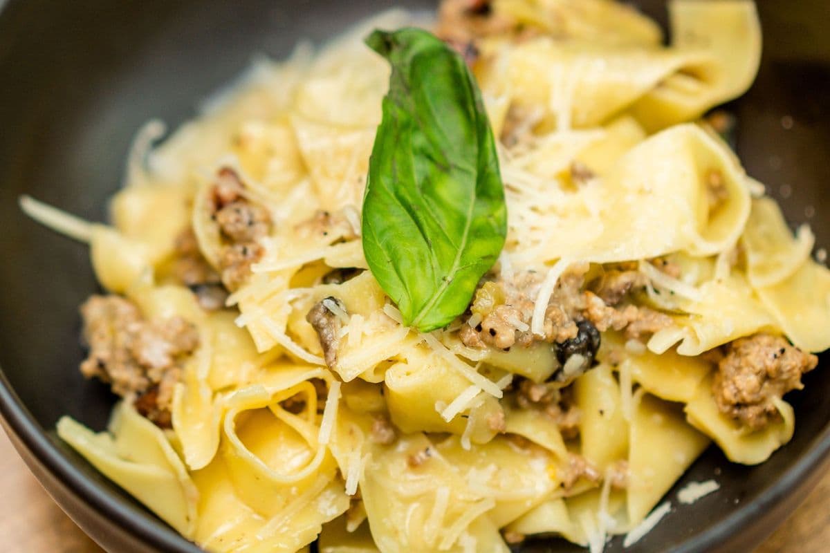 White Bolognese Pappardelle