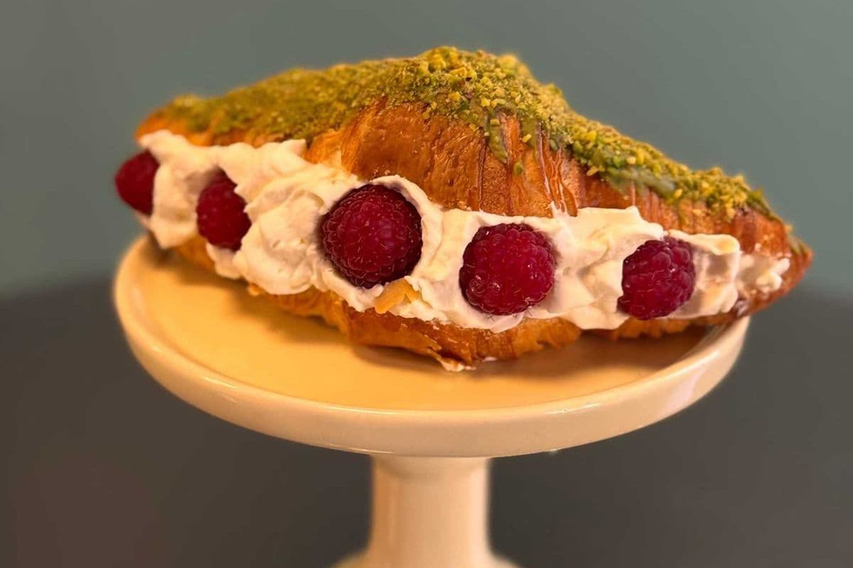 Raspberry Matcha Croissant