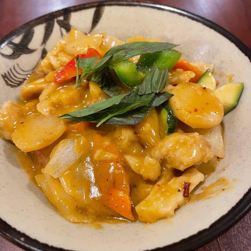 44. Thai poulet au cari rouge avec lait de coco / 44. Thai red curry chicken with Coconut Milk