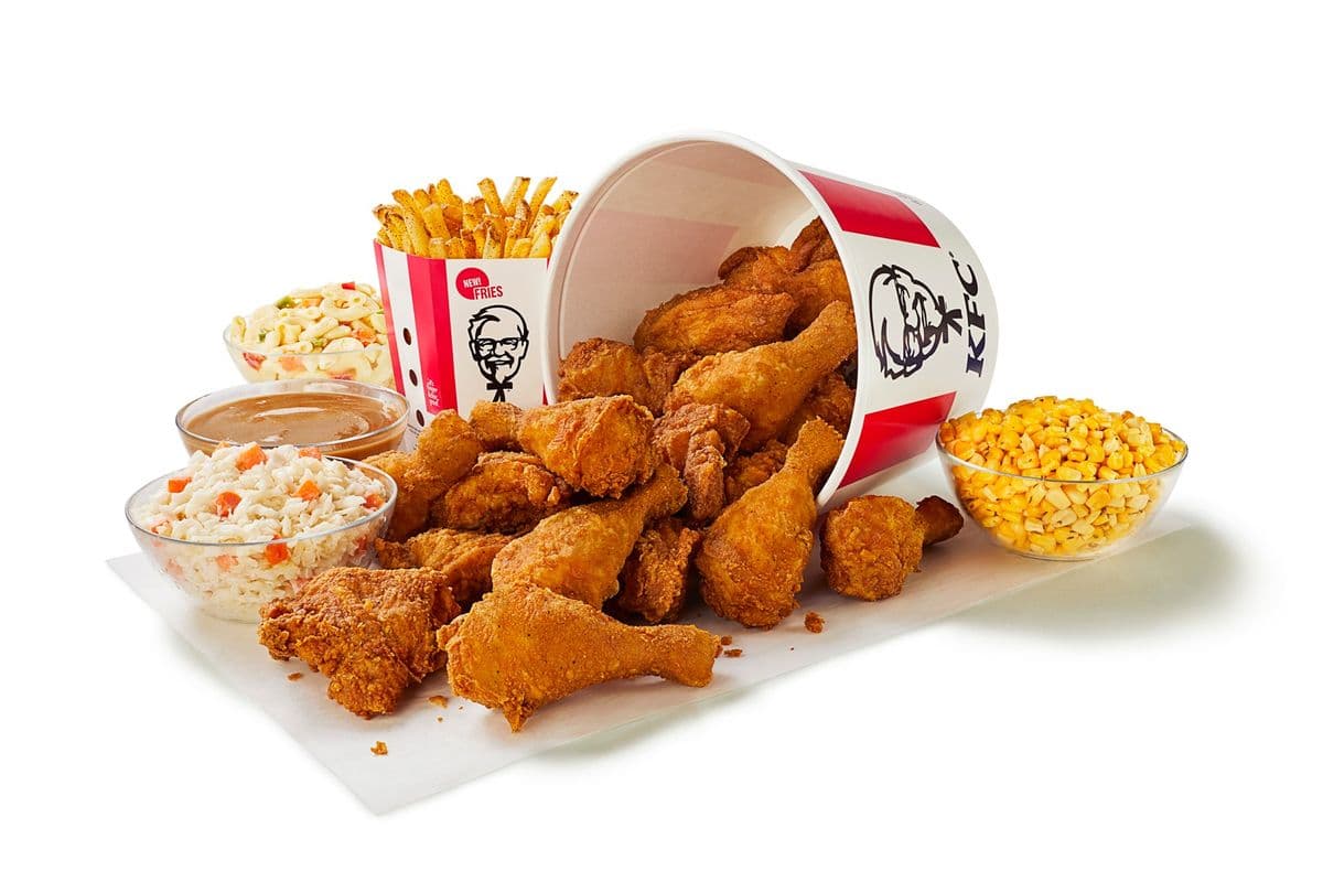Original Chicken Bucket (18 pcs) and Five Large Sides