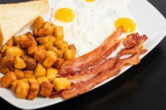 27. Kids' Bacon with Two Eggs and Homefries