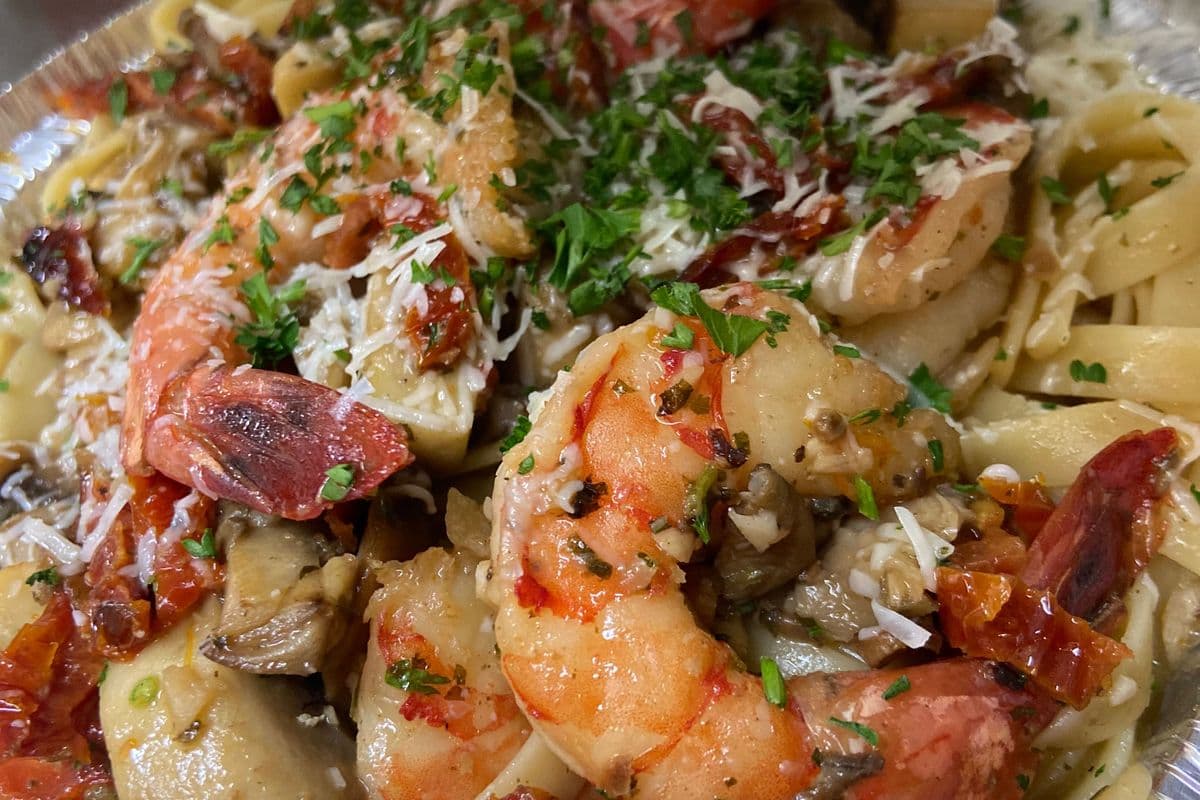 Fettuccini Gamberetti-familial (Pour 4 personnes)