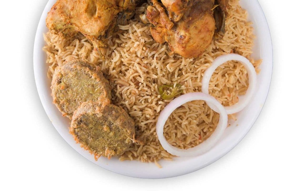 Channa Pulao with 2 Shami Kebabs