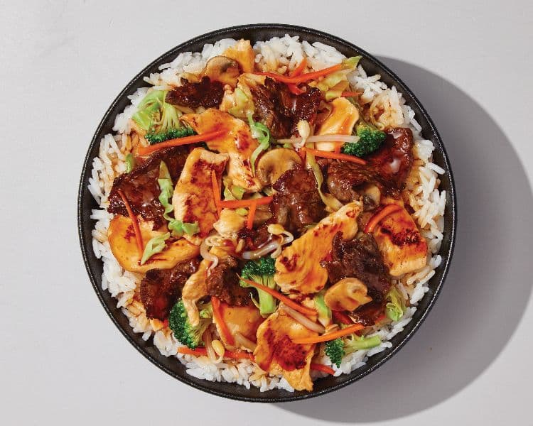Chicken and Beef Teppanyaki with Rice