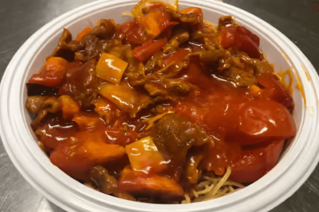 C8. Beef and Tomato Chow Mein