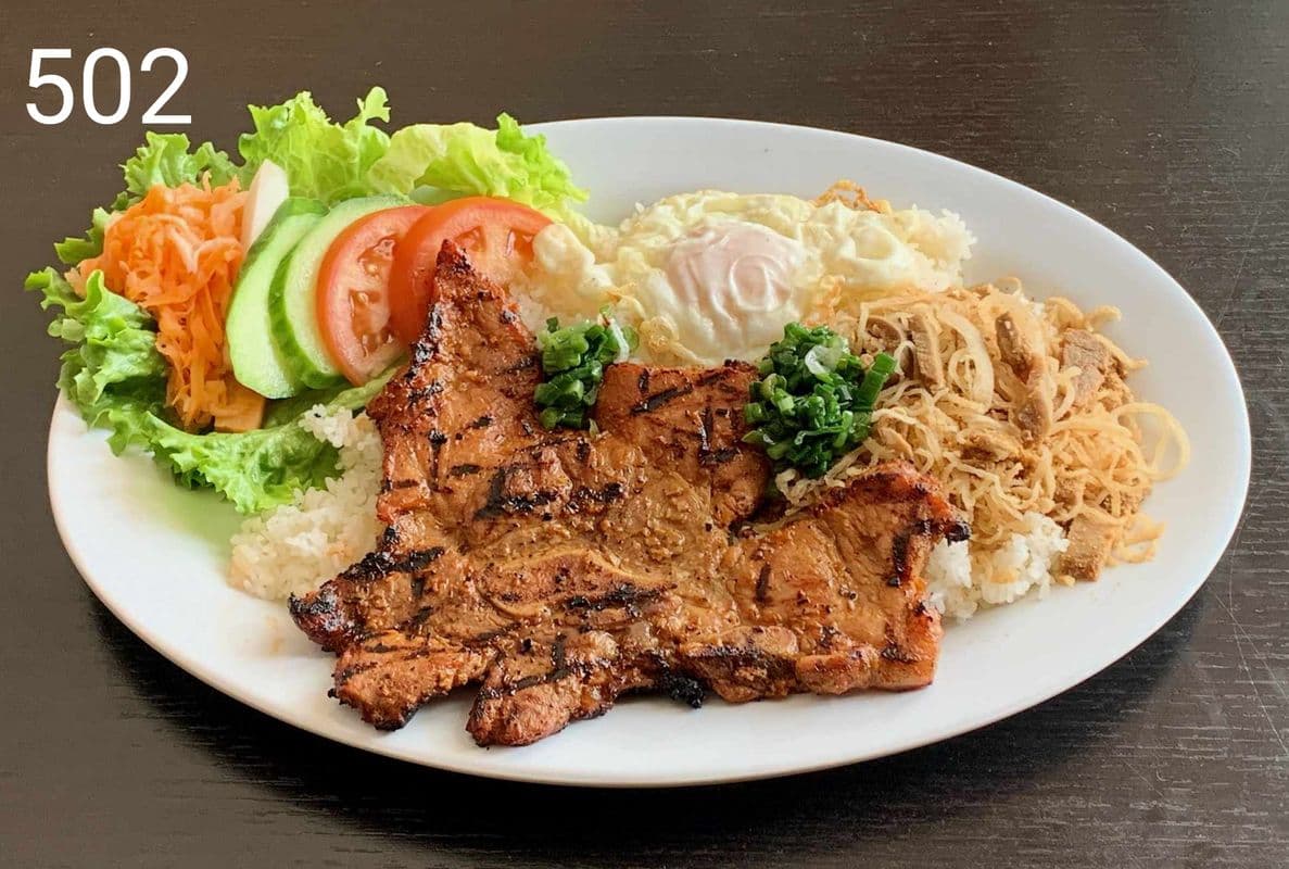 502. Com Tam Suon Nuong, Bi, Op-La