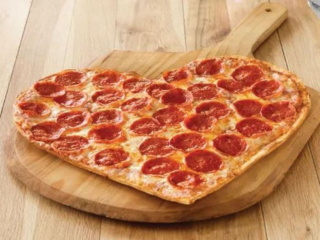 HEART SHAPED PIZZA.