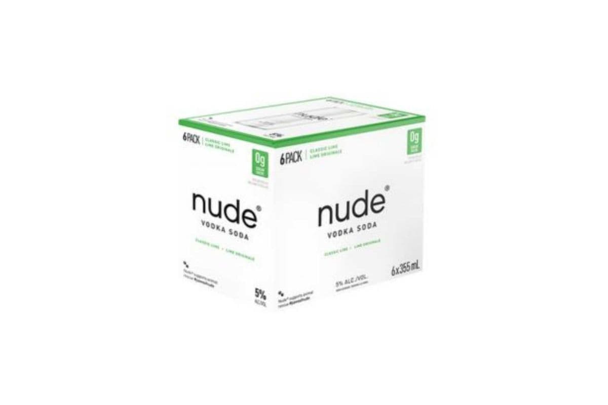 Nude Vodka Soda Classic Lime (6 x 355 ml Cans)