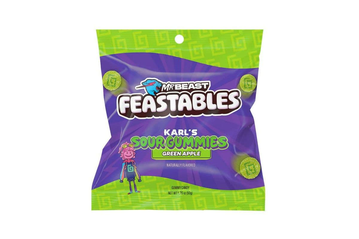 Mr. Beast Feastables Karl’s Green Apple Sour Gummies