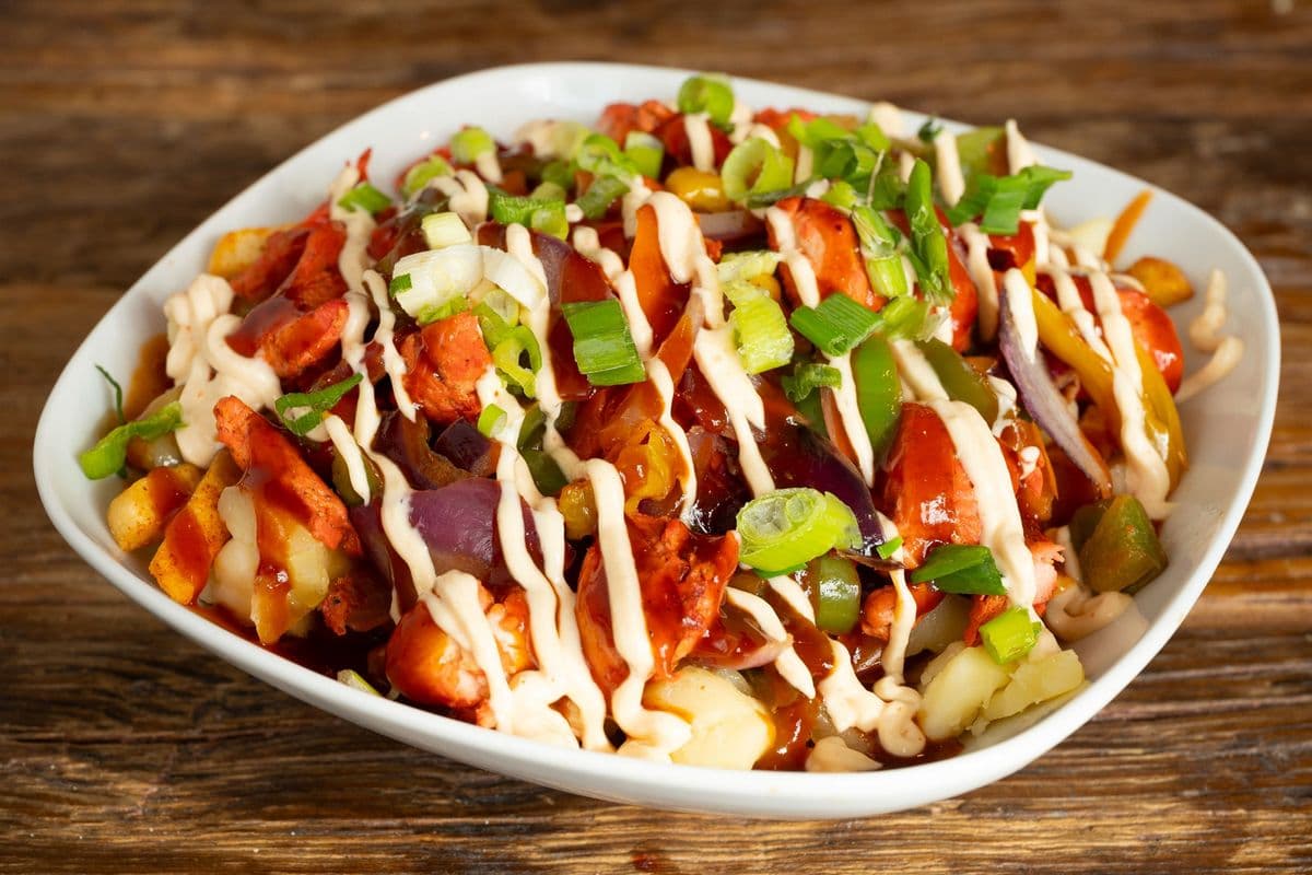 Philly Chicken Masala Poutine