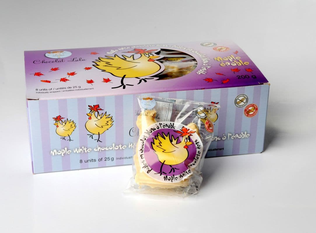 Boite de poules de chocolat à l'érable (8/boîte) / Maple Chocolate Hens (8/box) (200g)