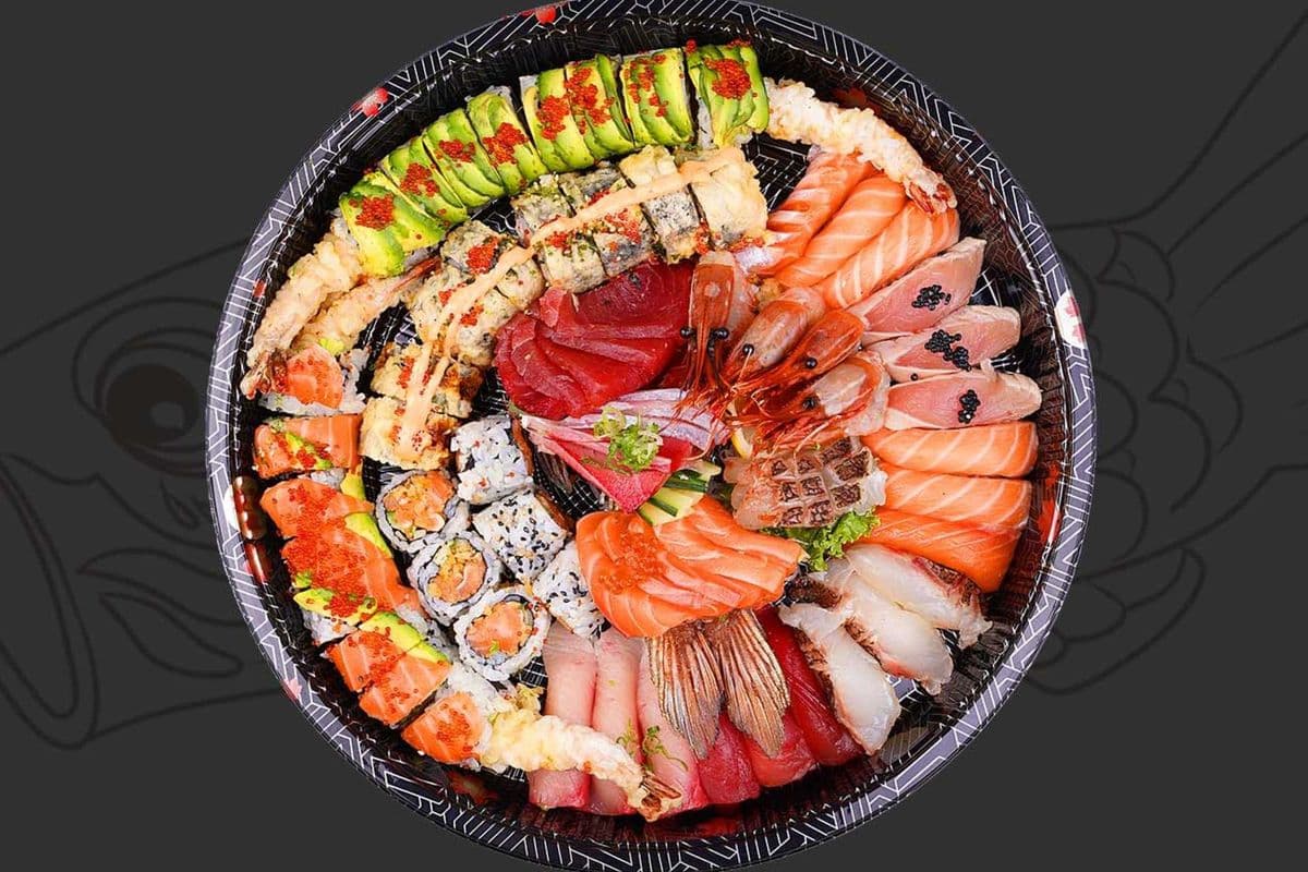 Large Sushi, Sashimi, and Roll Platter (75 pcs)