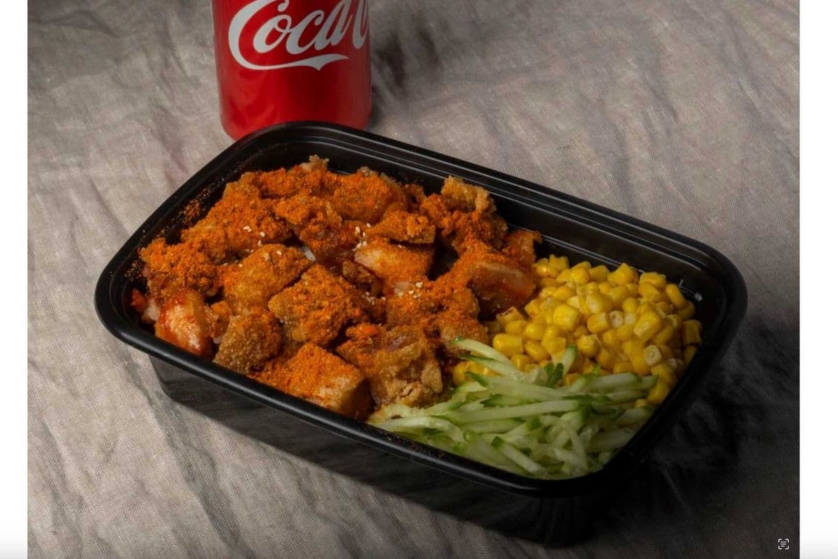 🏆Sweet&Chilli Powder BBQ and Crispy Chicken on Rice 特调蜜汁辣粉双拼饭🌶️ 🥜