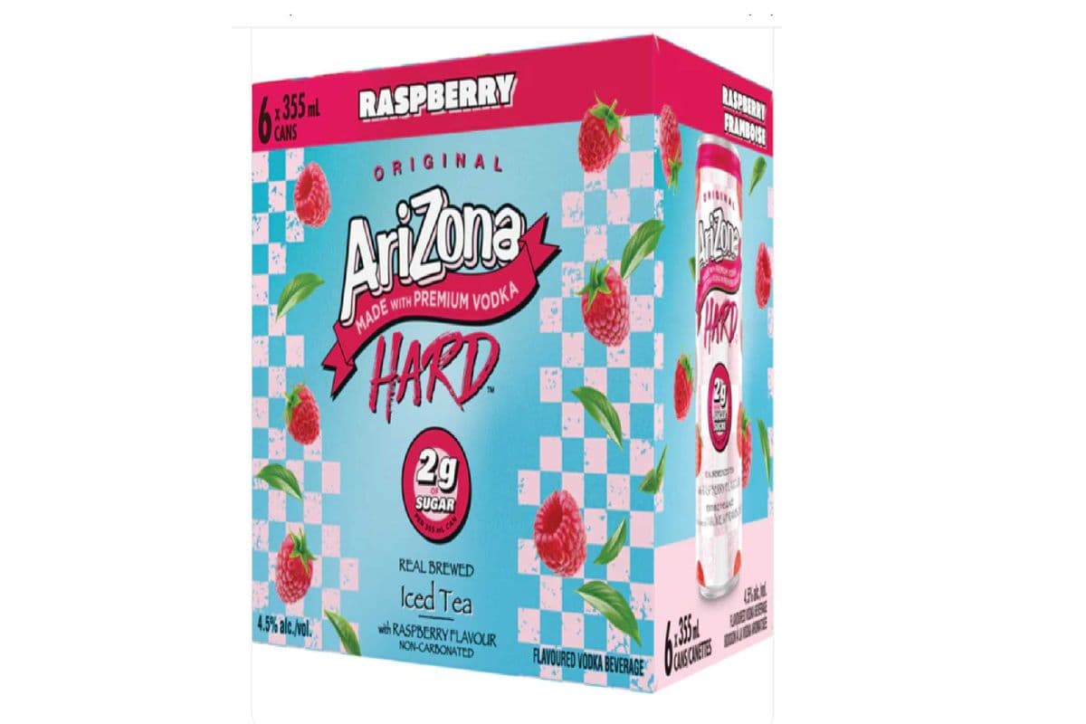 Arizona Hard Iced Tea Raspberry 2G of Sugar (6 x 355 ml cans)