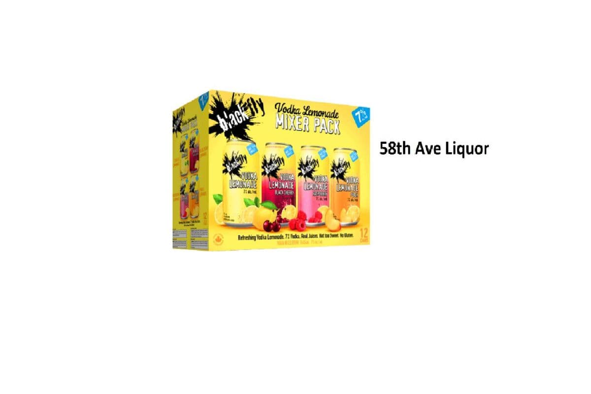 BLACK FLY VODKA LEMONADE MIXER CANS (1 x 12x355ML)