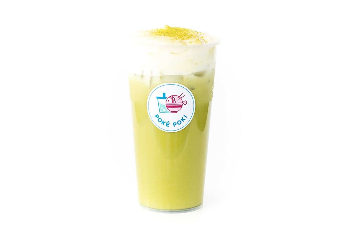 Matcha Milk Tea with Cheese Mousse / Thé matcha au lait avec mousse au fromage
