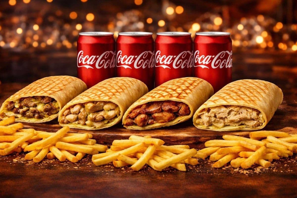 Family Diplo wich Pack ( Repas pour 4 )/Family Pack ( Repas pour 4 Personnes / For 4 People )4 Sandwiches, 4 Fries, 4Soft drinks (Grand)