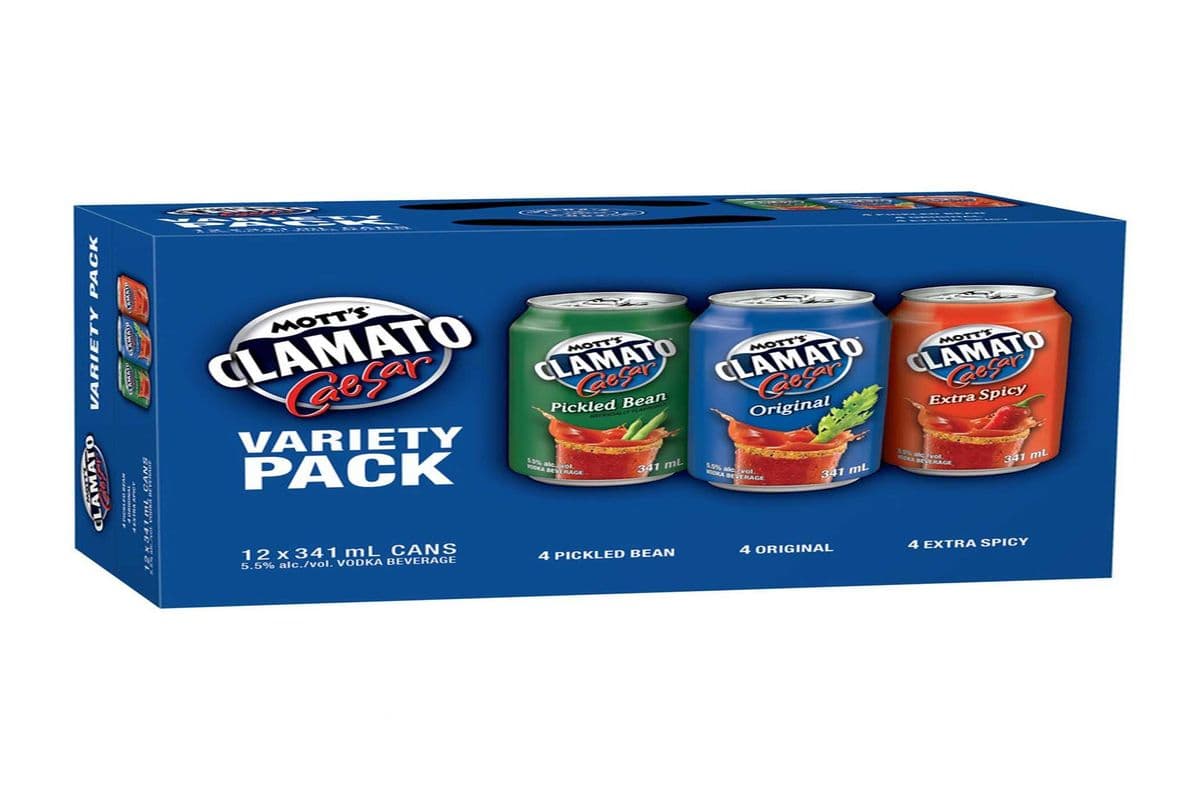 884206. MOTT'S CLAMATO CAESAR VARIETY PACK (1 x 12pc)