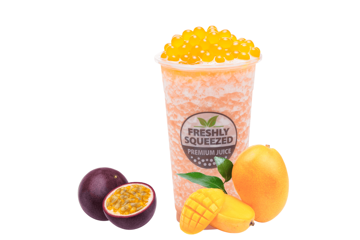 Passion Fruit with Mango Jelly Boba (500 ml) (210 Cal)