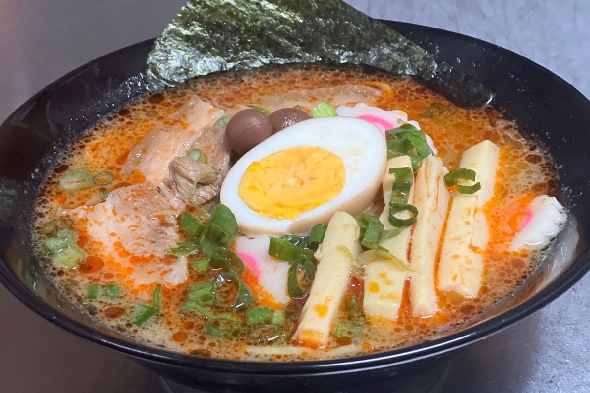 Spicy Meat Ramen with Soft Boiled Egg
