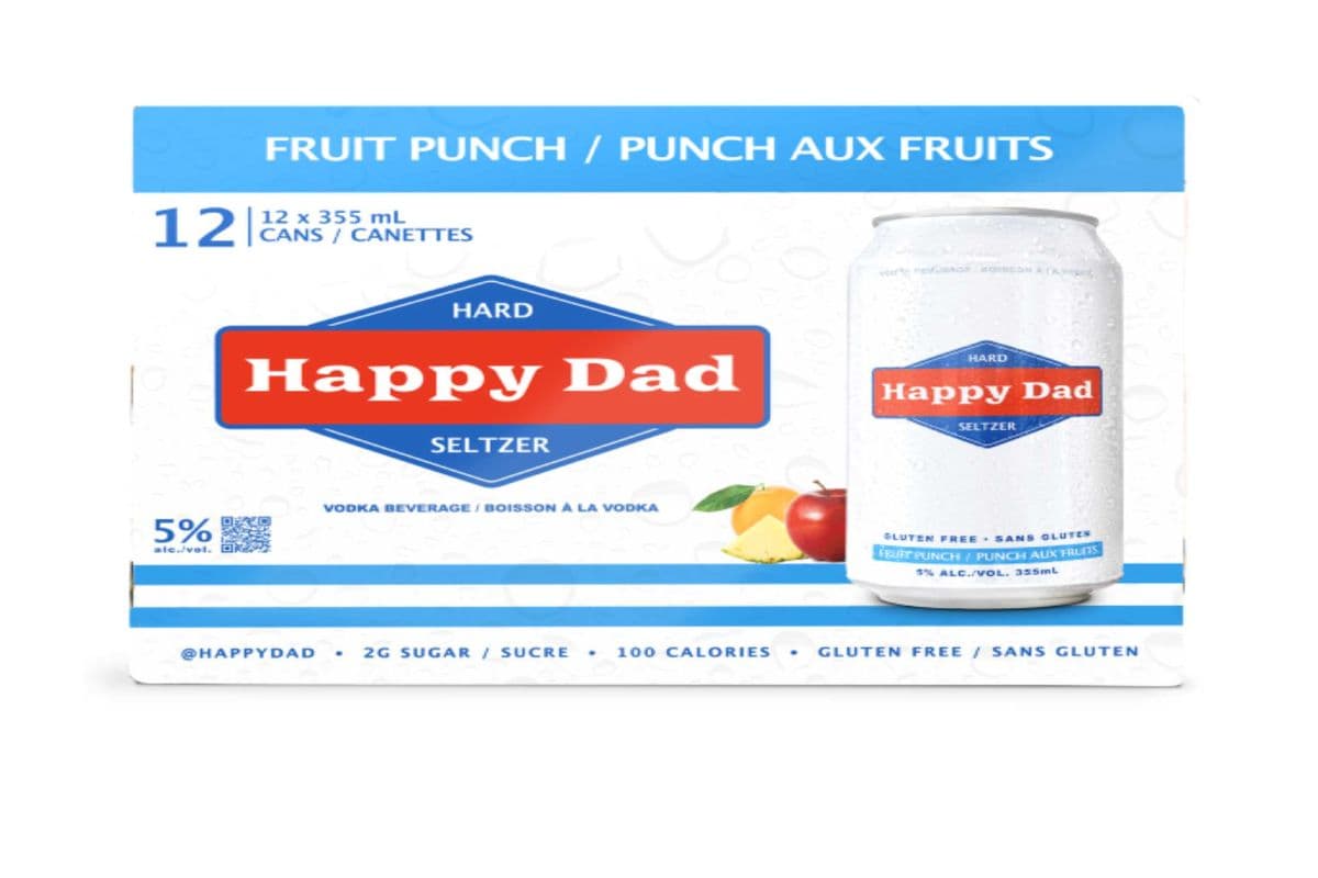 HAPPY DAD HARD SELTZER FRUIT PUNCH (1 x 12*355ML)