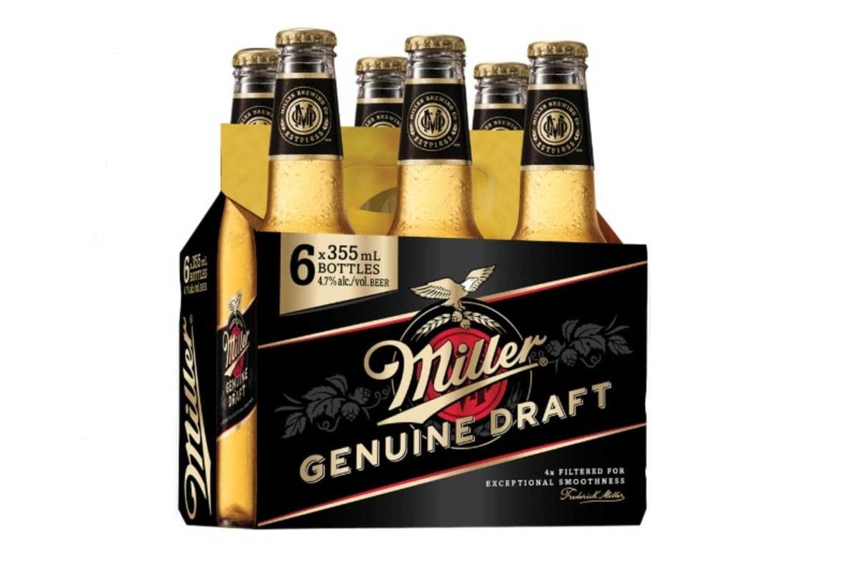 Miller Genuine Draft - MDG - 6 Bottles (6 x 355 ml Bottle)