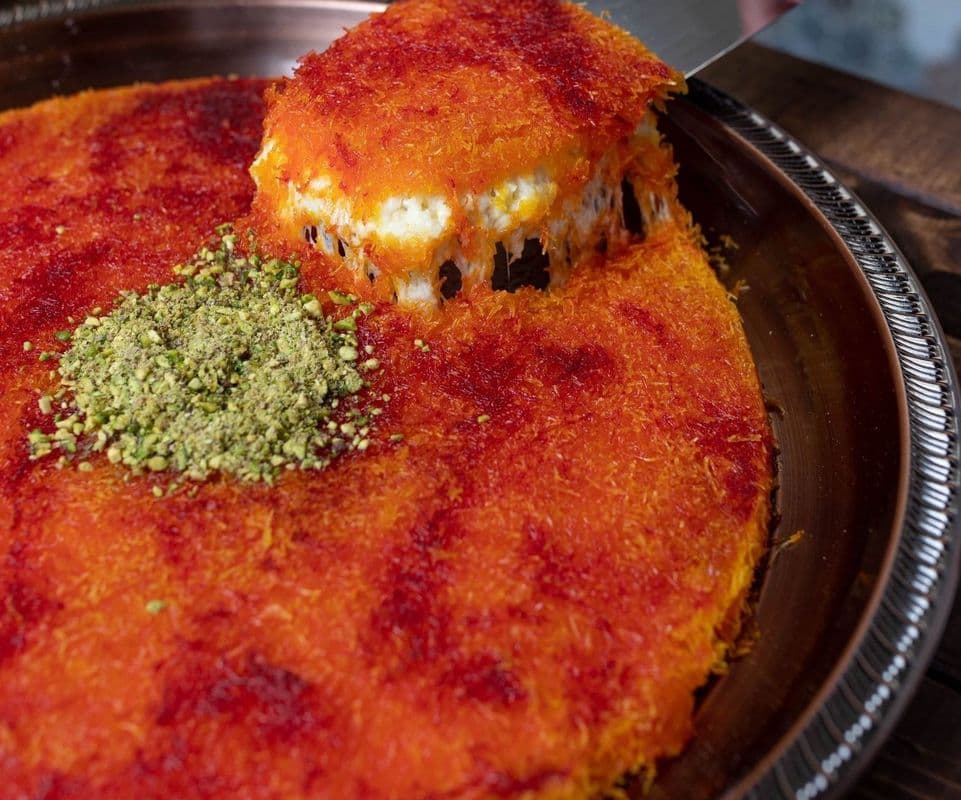 Kunafa Crispy Shredded Phyllo Dough Stuffed with Creamy Sweet Cheese (1 pc)