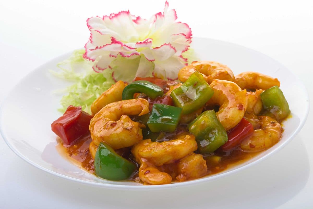 Crevettes à la sauce széchuanaise / Shrimp with Szechuan Sauce