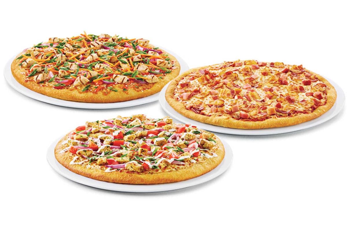 Three Large Pizzas