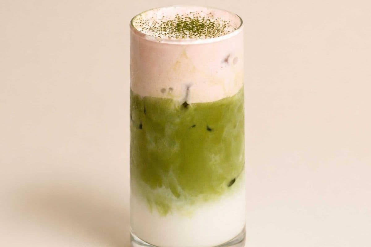 Strawberry Cream Matcha Latte