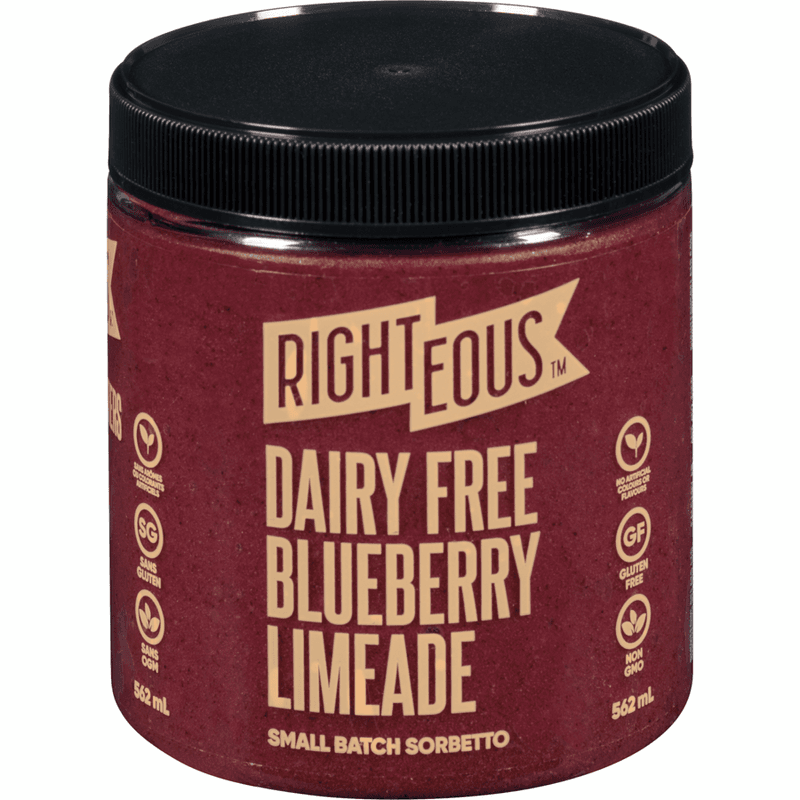 Righteous Dairy Free Blueberry Limeade Sorbetto